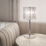 Настольный светильник с хрусталем 108011 хром