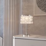 Настольный светильник с перламутром 208101 хром