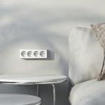 Розетка четверная с заземлением и шторками Gallant белая W5072210