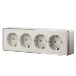 Розетка четверная с заземлением и шторками Gallant слоновая кость W5072204