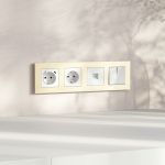 W0042911/ Рамка на 4 поста Slab (шампань софт) W0042911