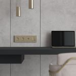 W0042911/ Рамка на 4 поста Slab (шампань софт) W0042911