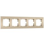 W0052911/ Рамка на 5 постов Slab (шампань софт) W0052911