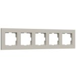 W0052917/ Рамка на 5 постов Slab (дымчатый софт) W0052917