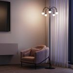 Напольный светодиодный светильник с регулировкой цветовой температуры Ragno 90194 черный