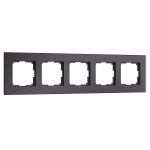 Рамка из стекла на 5 постов Senso черный soft-touch W0053108