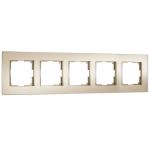 Рамка из стекла на 5 постов Senso шампань soft-touch W0053111