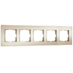 Рамка из стекла на 5 постов Senso шампань soft-touch W0053111