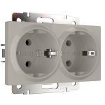 Розетка двойная с заземлением (дымчатый) W1272004