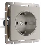 Розетка с заземлением (дымчатый) W1271004