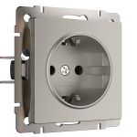 Розетка с заземлением (дымчатый) W1271004