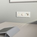 Розетка с заземлением, шторками и USB тип A+C (айвори матовый) W1171762