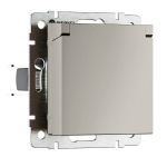 Розетка влагозащ. с зазем. с защит. крышкой и шторками (дымчатый) W1271204