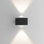 Уличный настенный светильник со светодиодами Lenses черный 35191/W