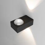 Уличный настенный светильник со светодиодами Lenses черный 35191/W