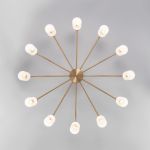 Умная потолочная люстра со стеклянными плафонами 70160/12 латунь