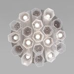 Умный потолочный светильник с плафонами из фактурного стекла 381/10