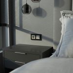 Выключатель двухклавишный проходной с подсветкой (дымчатый) W1222104