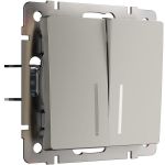 Выключатель двухклавишный проходной с подсветкой (дымчатый) W1222104