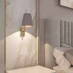 Настенный светильник с тканевым абажуром 60173/1 латунь