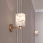 Настенный светильник с тканевым абажуром 60174/1 латунь