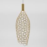 Подвесной светодиодный светильник с металлическим плафоном 90380/1 золото