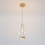 Подвесной светодиодный светильник со стеклянным плафоном 50267/1 LED латунь