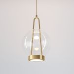 Подвесной светодиодный светильник со стеклянным плафоном 50267/1 LED латунь
