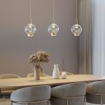 Подвесной светодиодный светильник со стеклянным плафоном 50267/1 LED латунь