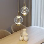 Подвесной светодиодный светильник со стеклянным плафоном 50267/1 LED латунь