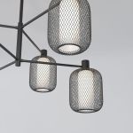 Потолочный светильник с металлическими абажурами и стеклянными плафонами 30191/6 черный