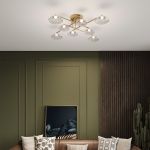 Потолочный светильник с прозрачными стеклянными плафонами 50389 LED латунь