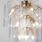 Умная подвесная люстра со стеклянными плафонами 60171 золото