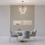 Умная подвесная люстра со стеклянными плафонами 60171 золото