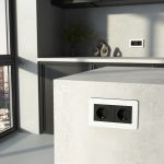 Рамка из поликарбоната на 2 поста Split белый/черный, soft-touch W0023068