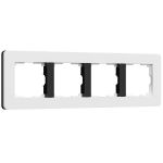 Рамка из поликарбоната на 4 поста Split белый/черный, soft-touch W0043068