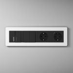 Рамка из поликарбоната на 4 поста Split белый/черный, soft-touch W0043068