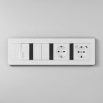 Рамка из поликарбоната на 4 поста Split белый/черный, soft-touch W0043068