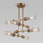Умный потолочный светильник со стеклянными плафонами 60166/8 латунь