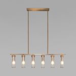 Умный потолочный светильник со стеклянными плафонами 60166 латунь