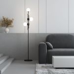 Напольный светильник со стеклянными плафонами 01383/3 черный