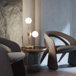 Настольный светильник со стеклянными плафонами 01383/2 латунь