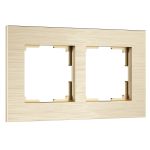 Рамка из металла на 2 поста АluMax шампань алюминий W0023511