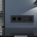 Рамка из металла на 4 поста АluMax черный алюминий W0043508