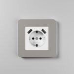 Рамка из поликарбоната на 1 пост Split дымчатый/белый, soft-touch W0013067