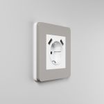 Рамка из поликарбоната на 1 пост Split дымчатый/белый, soft-touch W0013067