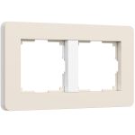 Рамка из поликарбоната на 2 поста Split айвори/белый, soft-touch W0023066