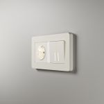 Рамка из поликарбоната на 2 поста Split айвори/белый, soft-touch W0023066