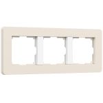 Рамка из поликарбоната на 3 поста Split айвори/белый, soft-touch W0033066