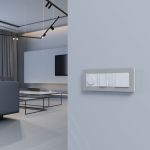 Рамка из поликарбоната на 3 поста Split дымчатый/белый, soft-touch W0033067